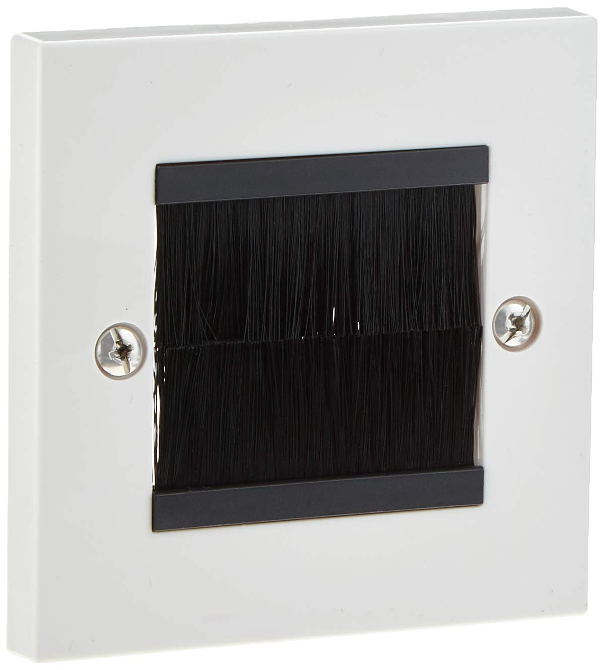 Aerials, Satellites and Cables single brush Single Gang Cable Entry/Exit Brush Faceplate for Wall Outlet