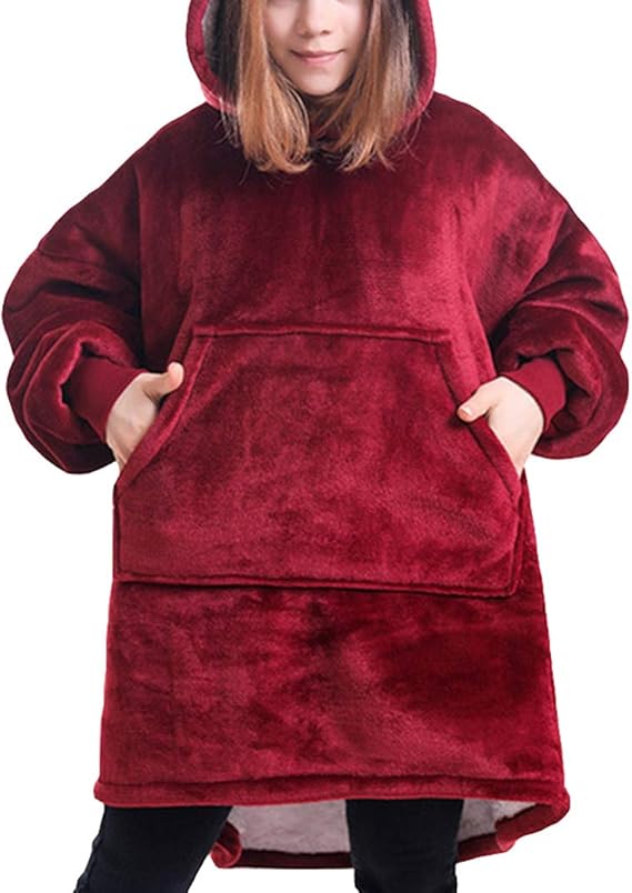 Hoodie Wearable Blanket Soft Fluffy Fleece Warm Comfy Oversized