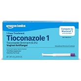 Amazon Basics Tioconazole Ointment 6.5 Percent, 1-Dose Treatment, Vaginal Yeast Infection Treatment for Women, Feminine Care, 0.16 Ounce (Pack of 1) (Previously Care)