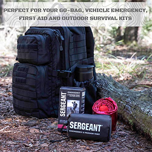 SERGEANT Emergency Survival Tent, 2 Person, Extra-Thick, Lightweight, Mylar, Military Grade, Tube Tent, Shelter + Paracord. All-Weather Protection, for Hiking, Camping, Outdoor Survival Kits, Go Bags. - Thumbnail 3