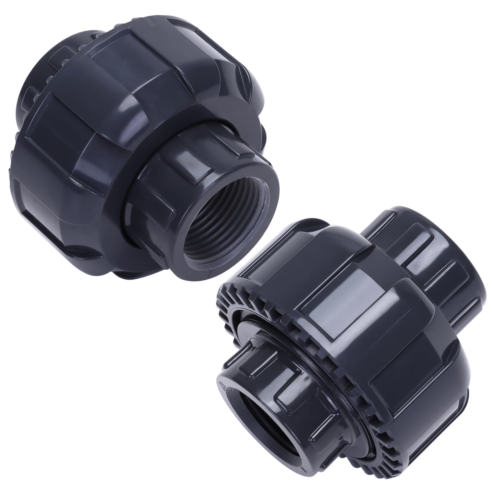Photo 1 of DERNORD 2 Pack UPVC Union Pipe Fitting, 1/2 Inch Female Theaded Union Coupling Adapter with EPDM O-ring