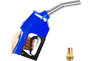 SHDZZDZSWY 3/4" Automatic Fuel Nozzle with Hose Adapter,Auto Shut-off Fuel Nozzle–Max Flow 16GPM Fuel Transfer Pump Nozzle with Fuel Hose Swivel,15/16" Spout-for Diesel,Kerosene(blue)