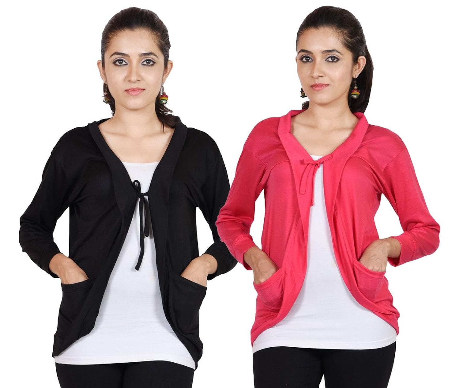 colorfly women's viscose shrug with pocket pack of 2