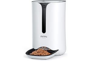 Faroro Automatic Cat Feeder, 7L Cat Food Dispenser with Portion Control, 1-5 Meals Per Day, 10s Voice Recording, Dual-Power Supply for Cats and Small Dogs