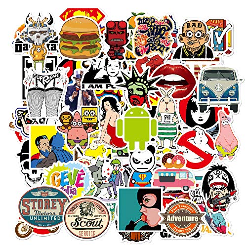 Sticker 200 Pcs Vinyl Waterproof Stickers Laptop Luggage Stickers Skateboard Guitar Travel Case Graffiti Sticker Door Car Motorcycle Bicycle Stickers Teens Adults Girls Boys (200 pcs)