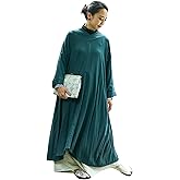 [倭物や Kaya] Hakkake - One-Piece Dress Like Inside Kimono Floral Decocation/Japanese Casual Dress 7IA-1310 Lady's Green