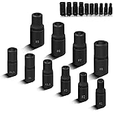 JEUCLEL 10PCS Tap Socket Wrench Set (Magnetic), 1/4&rdquo; 3/8&rdquo; Drive Tap Holders | #1, #2, #3 #3.5, #4, #4.5, #5, #6, #7, #8, External Tap Socket Adapter Kit, Torx Socket, Screw Tapping Socket