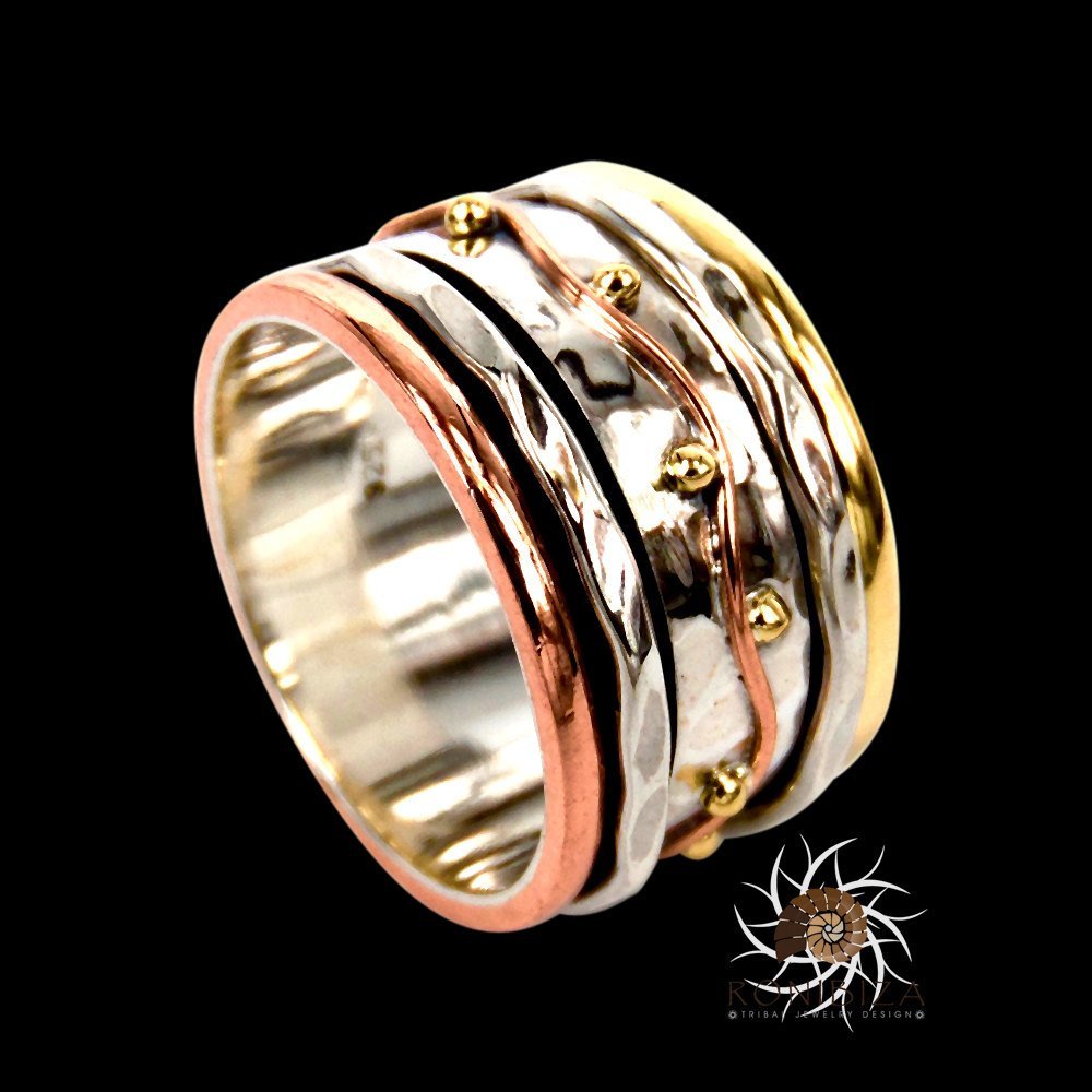 three metal ring