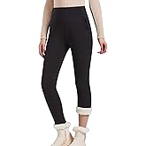 Hixiaohe Casual Sherpa Fleece Lined Leggings Women Winter Warm Pants High Waisted Stretchy Thick Thermal Tights Cold Weather