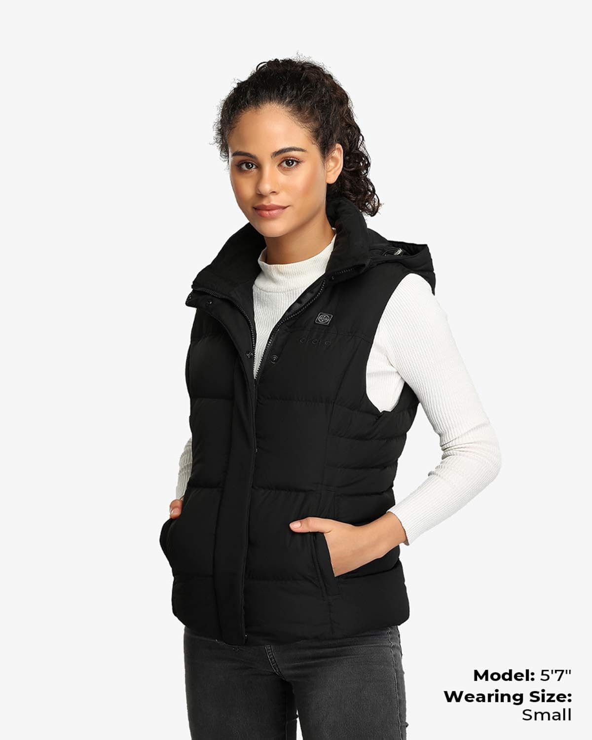 ORORO Women's Heated Vest with 90% Down Insulation and Detachable Hood (Battery Included): Clothing