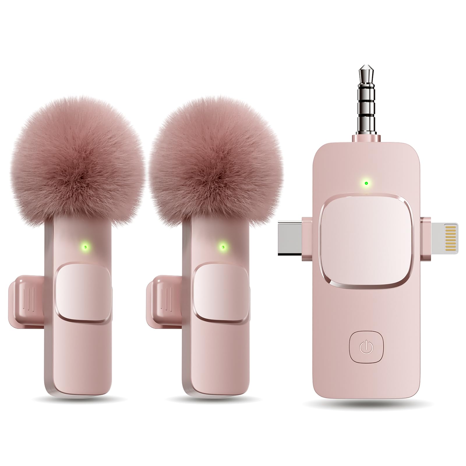 PQRQP 3 in 1 Wireless Lavalier Microphone for