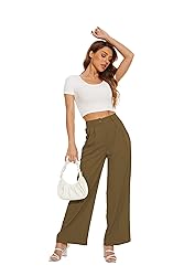 FUNYYZO Women's Wide Leg Pants High Elastic Waisted