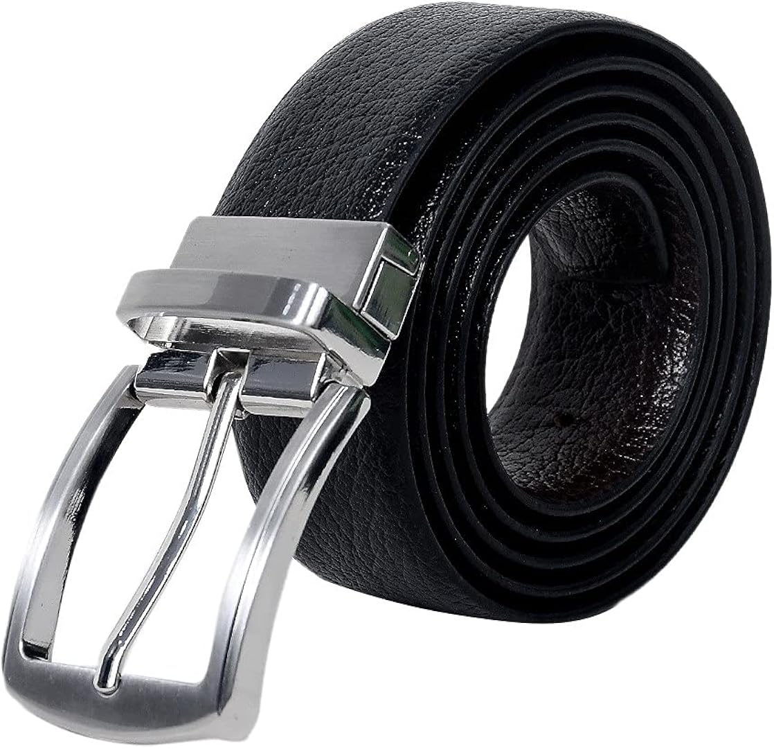 TLP Men's Reversible Classic Dress Belt Spanish Top Grain Genuine