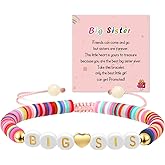Artlunar Big Sister Bracelet, Colorful Little Girls' Sister Jewelry, Letter Beads Bracelet, Sister Jewelry Gifts for Daughter Granddaughter Niece Big Sister Girls