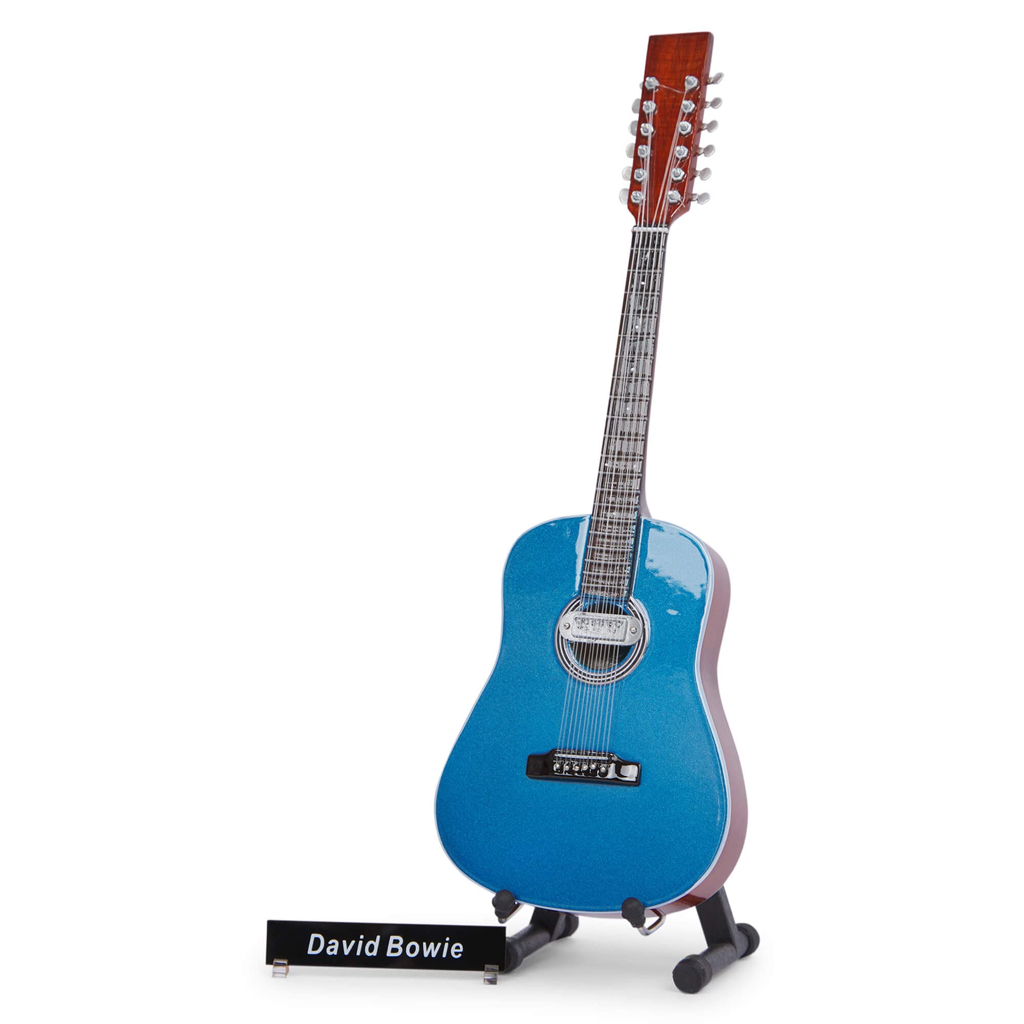 David B Miniature Guitar Replica - Music Gifts - Handmade Ornamental 1/4 Scale - Display Box, Name Tag and Miniature Guitar Stand Included