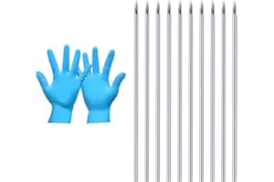 JIESIBAO Mixed Piercing Needles, 12G 14G 16G 18G 20G Disposable Sterile Stainless Steel Hollow Piercing Needles for Ear Nose Septum Belly Tongue Eyebrow Nipple Lip Piercing