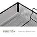 2 Tier Paper Letter Tray Desk Organizer with Bottom Support Frame Stackable Desktop File Document Organizer Metal Mesh Collection Office Desk Accessories with 3Pcs File Folders,Vertical Black