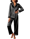 Ekouaer Womens Silk Satin Pajama Sets 2 Piece