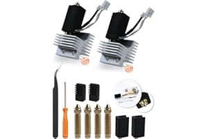 Manolindox 2Pack 0.4MM Upgrade Ceramic Hotend for Elegoo Centauri Carbon, Thermal Efficiency Increased by 15%, with 0.6/0.8/0.2MM Hardened Steel Brass Nozzle Brush Silicone Socks and Kit Tools