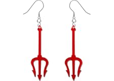 PEALICIOUS Devil Earrings Halloween Earrings Dangle Red Devil Accessories for Women with Lightweight Devil Pitchfork as Girls