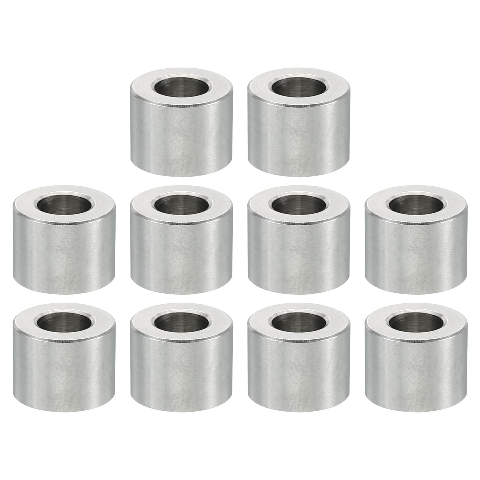 PATIKIL M5 Stainless Steel Spacers, 10 Pcs Metal Spacers Stainless Steel 5.2mm ID x 10mm OD x 8mm L Stainless Steel Spacer Screw Standoff Round for 1/5inch or M5 Screw Bolts