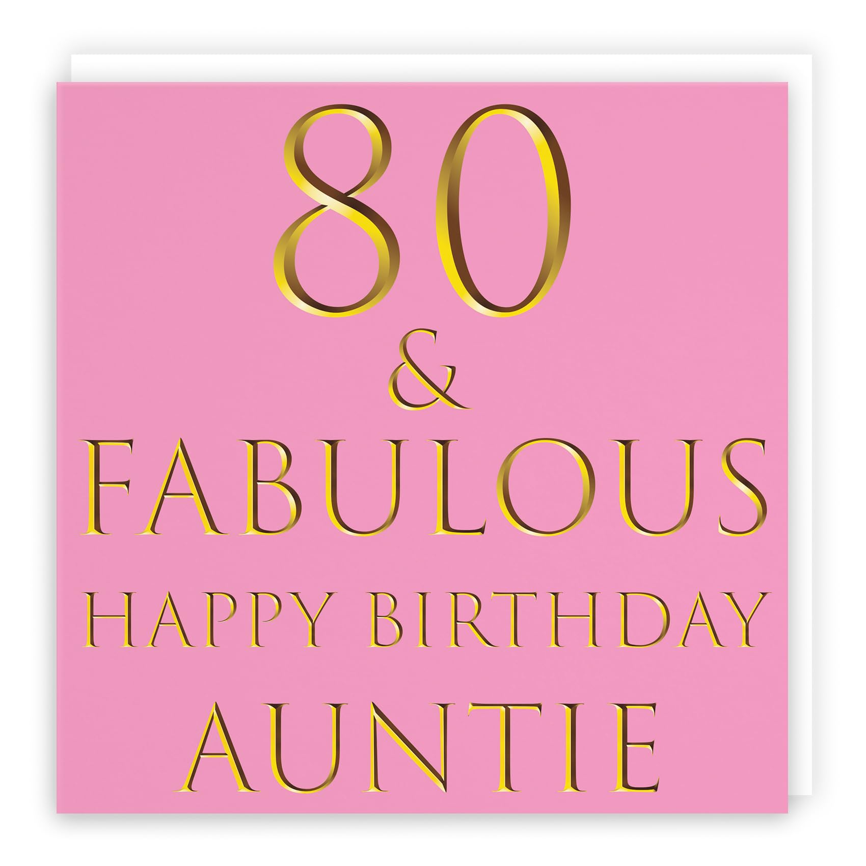 Hunts England - Large Auntie 80th Birthday Card - 80 & Fabulous - Happy Birthday Auntie - Still Totally Fabulous Collection - Large - 210 x 210 mm - Fun Card - Age 80