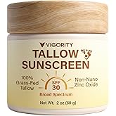 Beef Tallow Sunscreen with Clear Zinc: Non-Toxic SPF 30 Sunscreen for Face & Body, Natural Sunblock with Nourishing Tallow & Botanical Extracts (2 Fl Oz (Pack of 1))