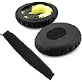 Geekria QuickFit Earpad Compatible with Bose QC3, QuietComfort 3 Headphone Replacement Ear Pad + Headband Cover/Ear Cushion Repair Parts (Black)