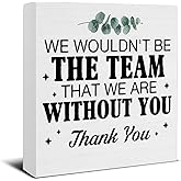Team Leader Gift Office Desk Decor Thank You Gifts for Boss Women Men, Appreciation Gift for Boss Retirement Christmas Boss's Day Gifts Decorative Wooden Box Table Sign, 5 x 5 Inches