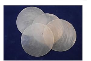 FLORIDA SHELLS AND GIFTS 10 Capiz Shells White Round 3" (76 mm) No Holes Crafts Windchimes Shellcraft Nautical Decor