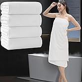 MAGGEA Extra Large Bath Sheet 4 Piece (35"x70")-Ultra Soft Oversized Bath Towel,Bath Sheet Set for Bathroom Hotel,Plush Highly Absorbent Quick Dry Shower Towel Set for Adults,Bathroom Towel Set White