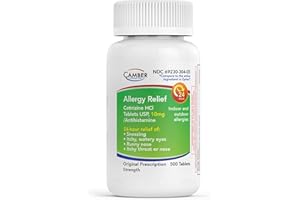 CAMBER PHARMACEUTICALS, INC Cetirizine HCI 10mg Tablets, 24-Hour Allergy Relief, Allergy Medication - 500 Count