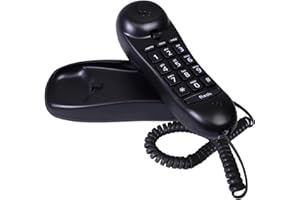 Slimline Black Colored Phone for Wall Or Desk with Memory