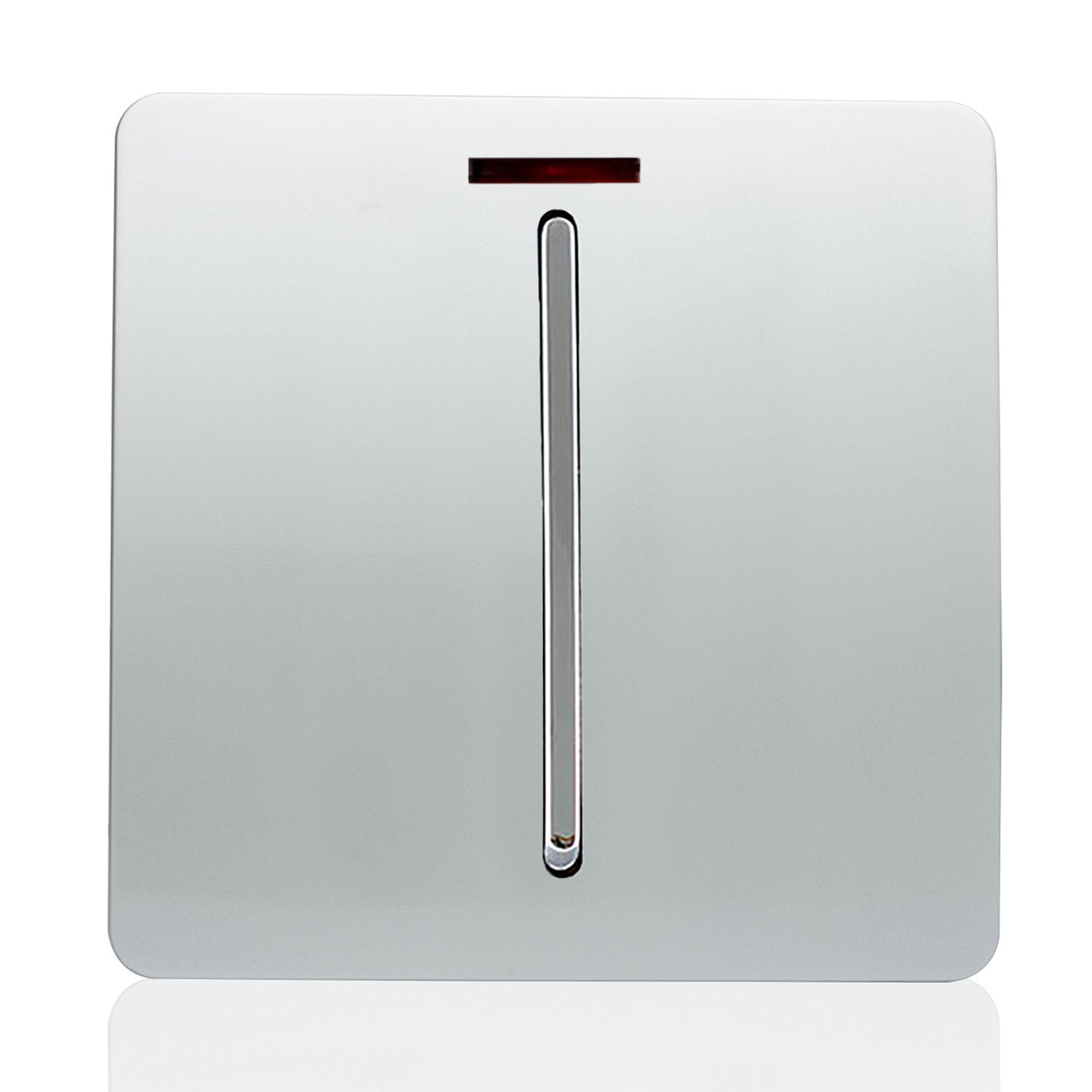 MODERN GLOSS SILVER & CHROME 20 AMP HEAVY DUTY SCREWLESS SWITCH