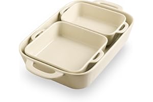 Sweejar Ceramic Bakeware Set, Rectangular Baking Dish for Cooking, Kitchen, Cake Dinner, Banquet and Daily Use, Casserole Dis