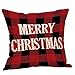 5 Pack Red Black Christmas Scottish Buffalo Checkers Plaid Pillow Cover,Winter Deer,Let's Snuggle Quotes Home Decorative Throw Pillow Case Cushion Cover for Sofa Couch 18 x 18 Inch