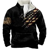 MARSVOVO Mens Quarter Zip Fleece Sweatshirt Zip Up Coat for Men Long Sleeve Zipper Fall Winter Vintage Y2k Hoodies