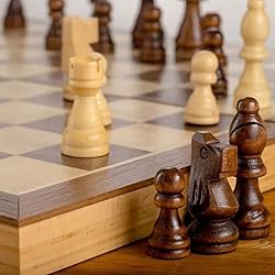 15'' Magnetic Wooden Chess Set Folding