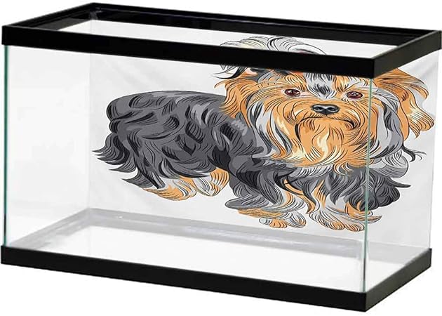 Amazon Com Wallpaper Sticker Yorkie Terrier With Cute Bow On