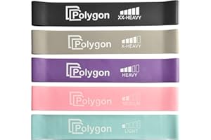 Polygon Resistance Loop Exercise Bands, Workout Flexbands for Physical Therapy, Rehab, Stretching, Home Fitness and More. Nat