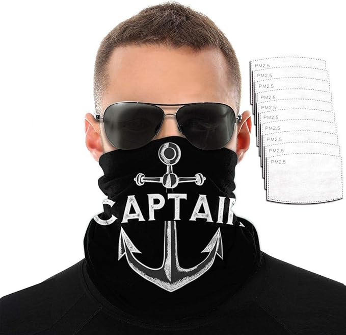 Captain with A Boat Anchor Face Shield Unisex Dustproof and Windproof