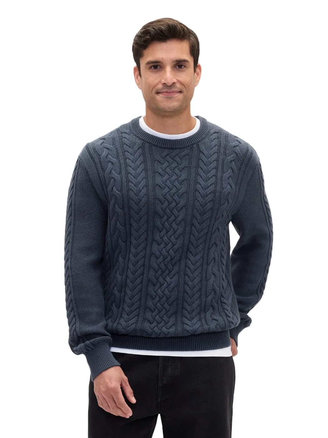 GAP Mens Cable Crewneck Sweater Vintage Navy XL