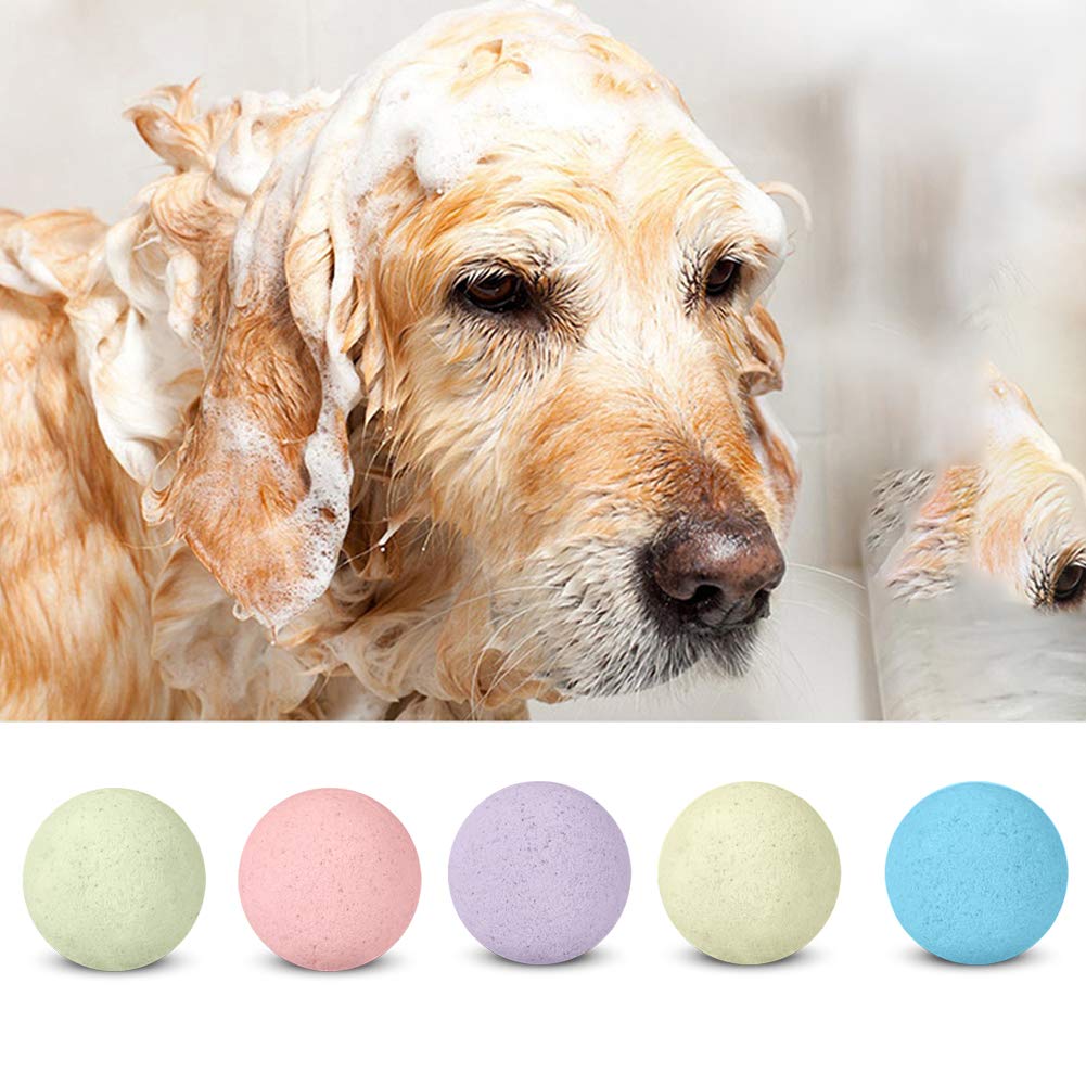 Ansblue 5PCS AntiFlea Shower Bomb, for Pet Dog & Cat Sea Salt Bath