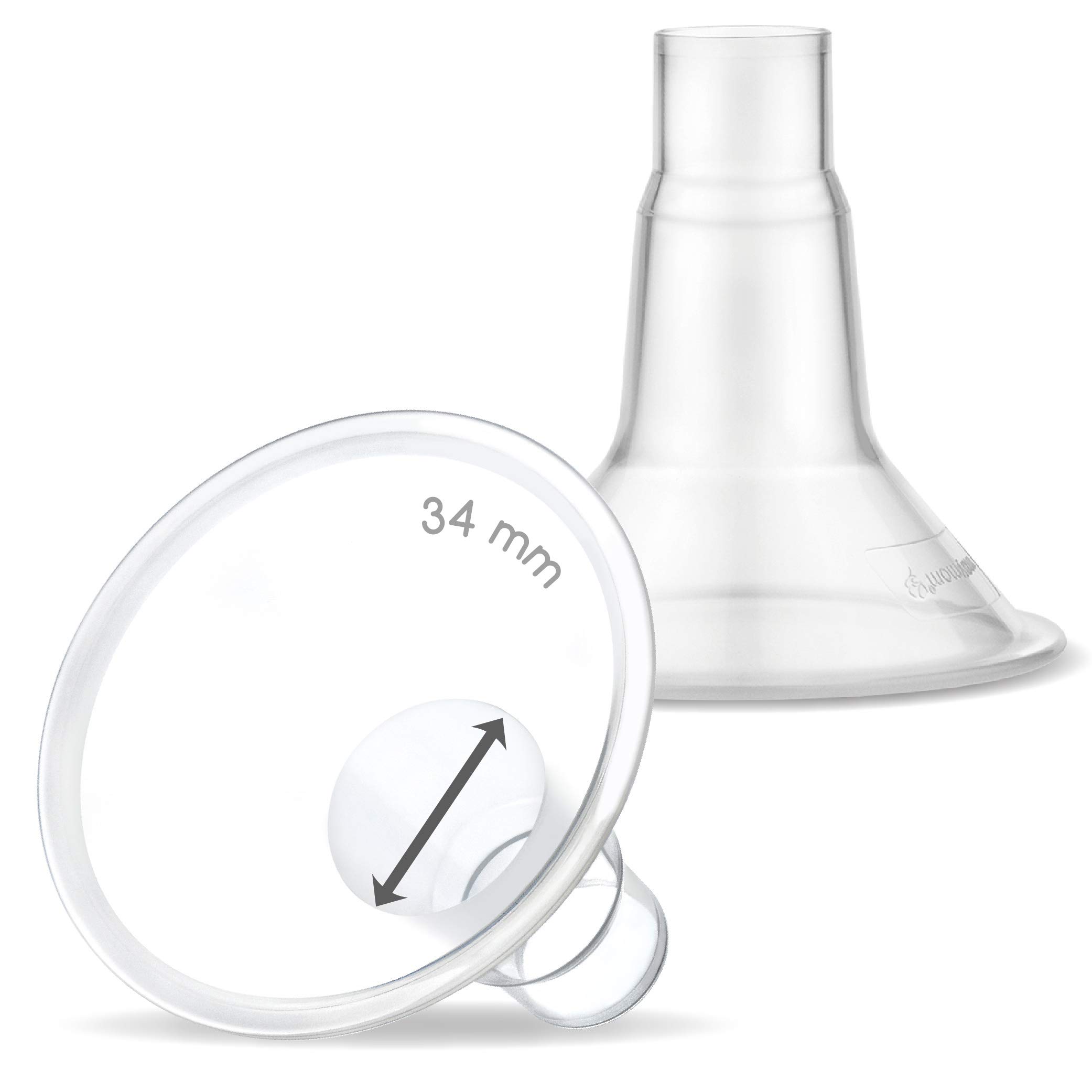 Maymom MyFit Shields Small; Compatible with Medela Breast Pump PersonalFit, Freestyle, Harmony, Maxi, Freestyle Flex Connector; Connection to Maymom Wide/Narrow Connection, Pack of 2 (34 mm) โ image 1