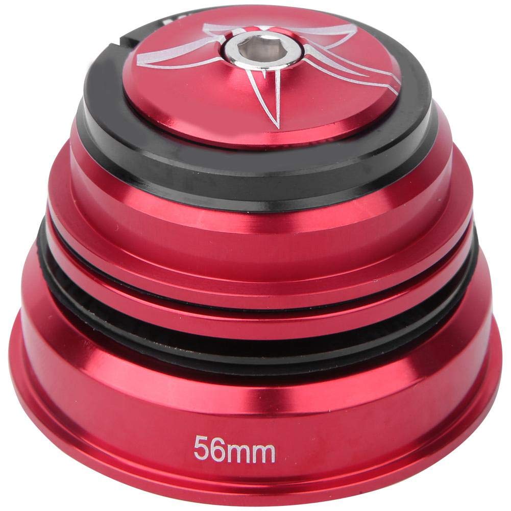 Bike Headset, High Strength Aluminium Alloy Front Fork Stem Replacement for Mountain Bikes & Road Bikes (Red, 44-56mm)