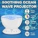 Ocean Wave Projector, Night Light Projector, LBell Sleep Sound Machine with Remote, Music Player, Timer, Room Decor for Infant Baby Kids, Nursery Living Room and Bedroom (White)