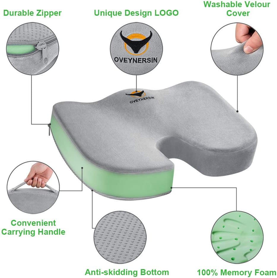 OVEYNERSIN Seat Cushion for Office Chair, Comfortable Desk Chair Cushion, 100% Pure Memory Foam Car Seat Cushion - Image 4