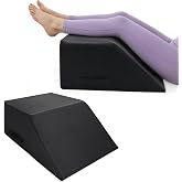 CRAURU Massage Table Bolster Pillow for Leg Support,Durable 30D Foam with Easy-Clean PUCover,Trapezoidal Elevating Leg Wedge for Physical Therapy 20.4 x 18.5 x 9 Inch(Black)