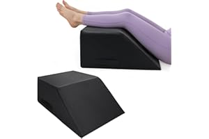 CRAURU Massage Table Bolster Pillow for Leg Support, Durable 30D Foam with Easy-Clean PU Cover,Trapezoidal Elevating Leg Wedg