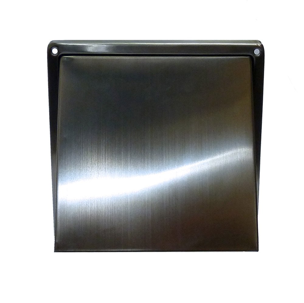 Airflow 125mm Stainless Steel Square Wall Vent Outlet with Gravity Flap – Weather-Resistant Ducting Cover for Commercial, Industrial & Domestic Ventilation – Includes Stainless Steel Screws